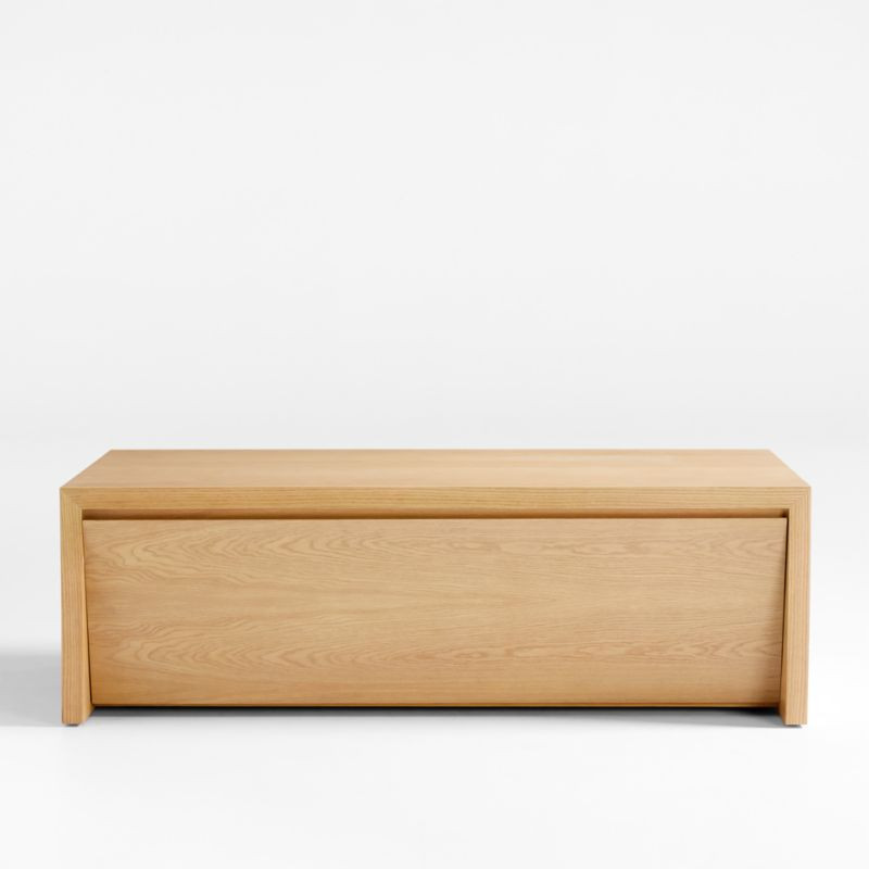 Vander Rectangular Natural White Oak Wood Storage Coffee Table + Reviews | Crate & Barrel | Crate & Barrel