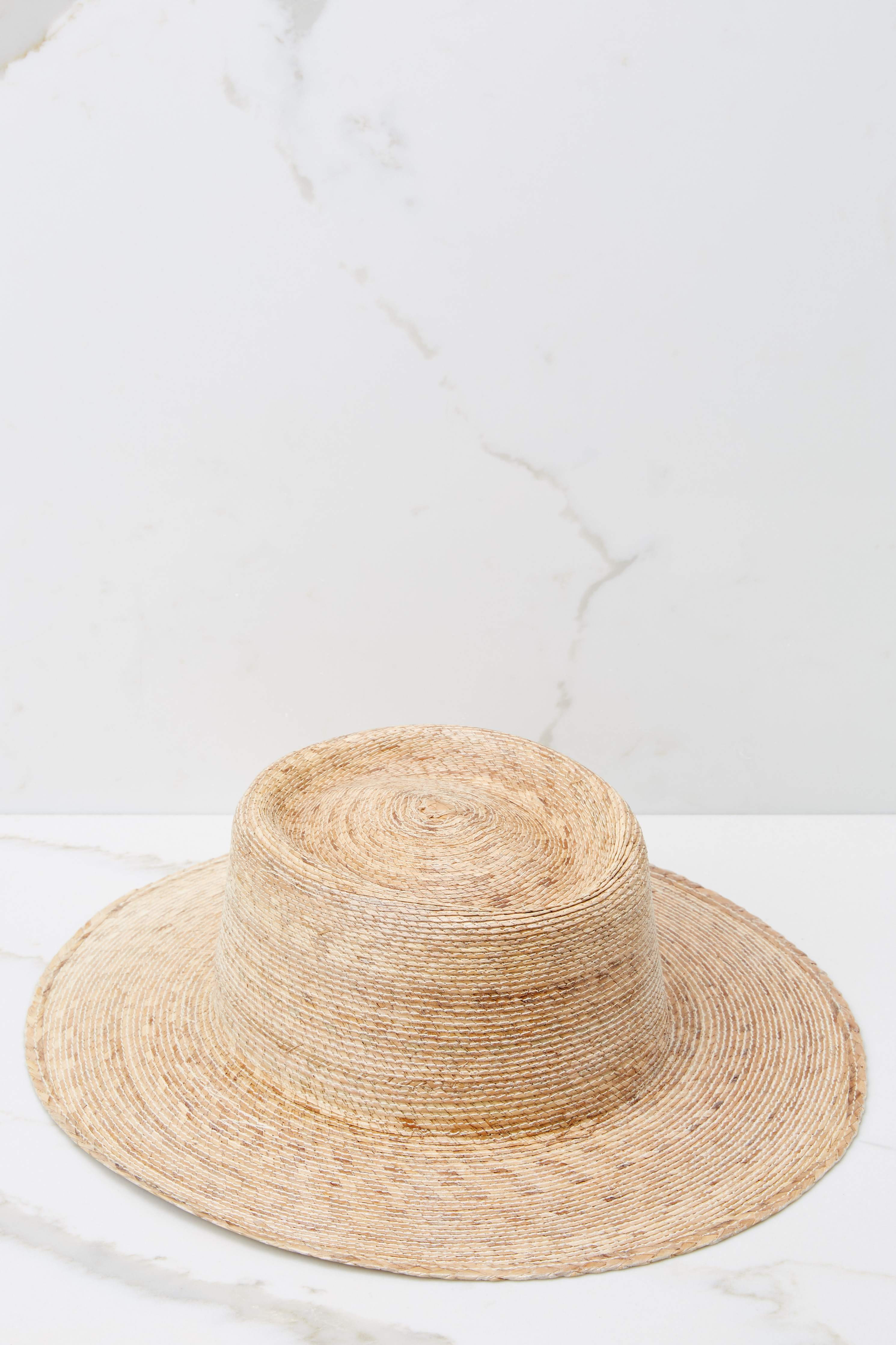 Palma Natural Boater Hat | Red Dress 