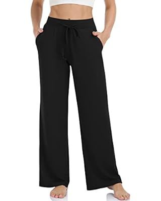 UEU Women's Casual Loose Wide Leg Cozy Pants Yoga Sweatpants Comfy High Waisted Sports Athletic L... | Amazon (US)