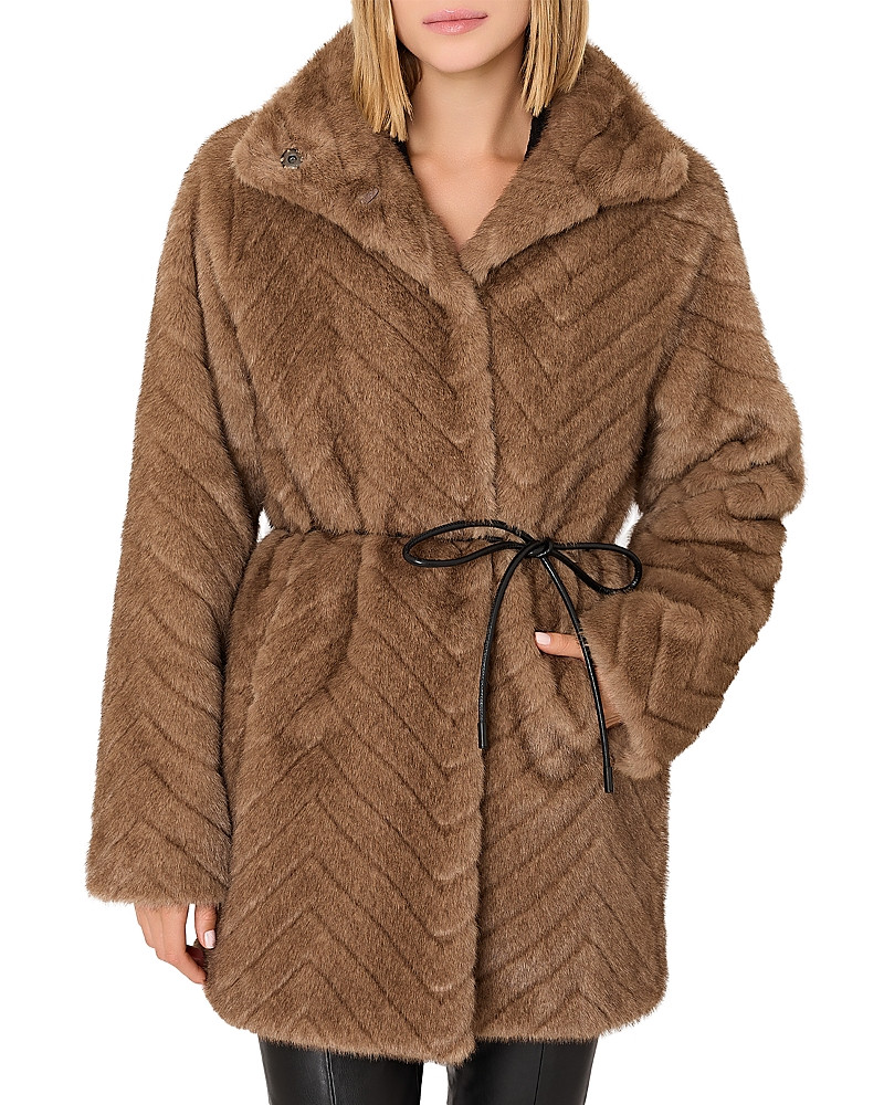 Milly Dayna Chevron Faux Fur Coat | Bloomingdale's (US)