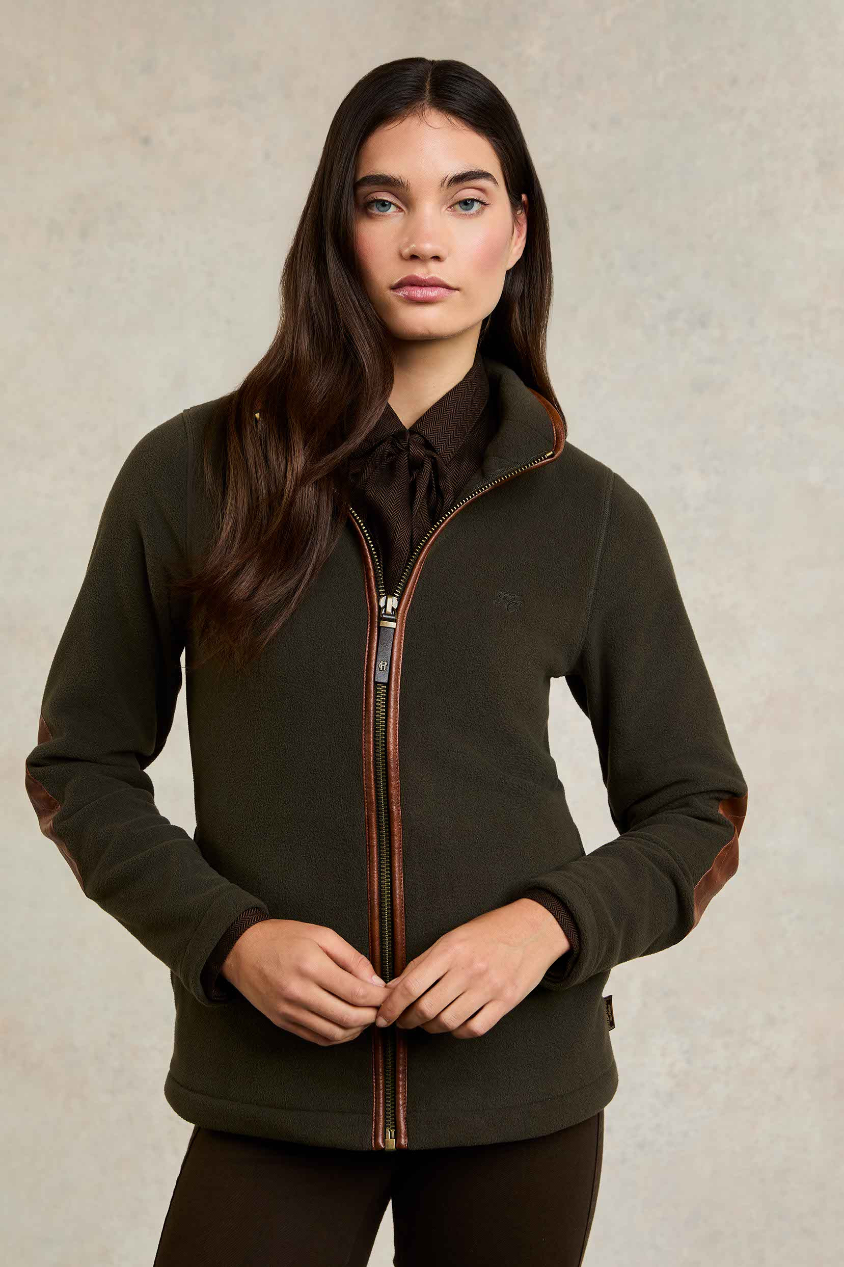 Country Fleece Jacket (Khaki) | Holland Cooper