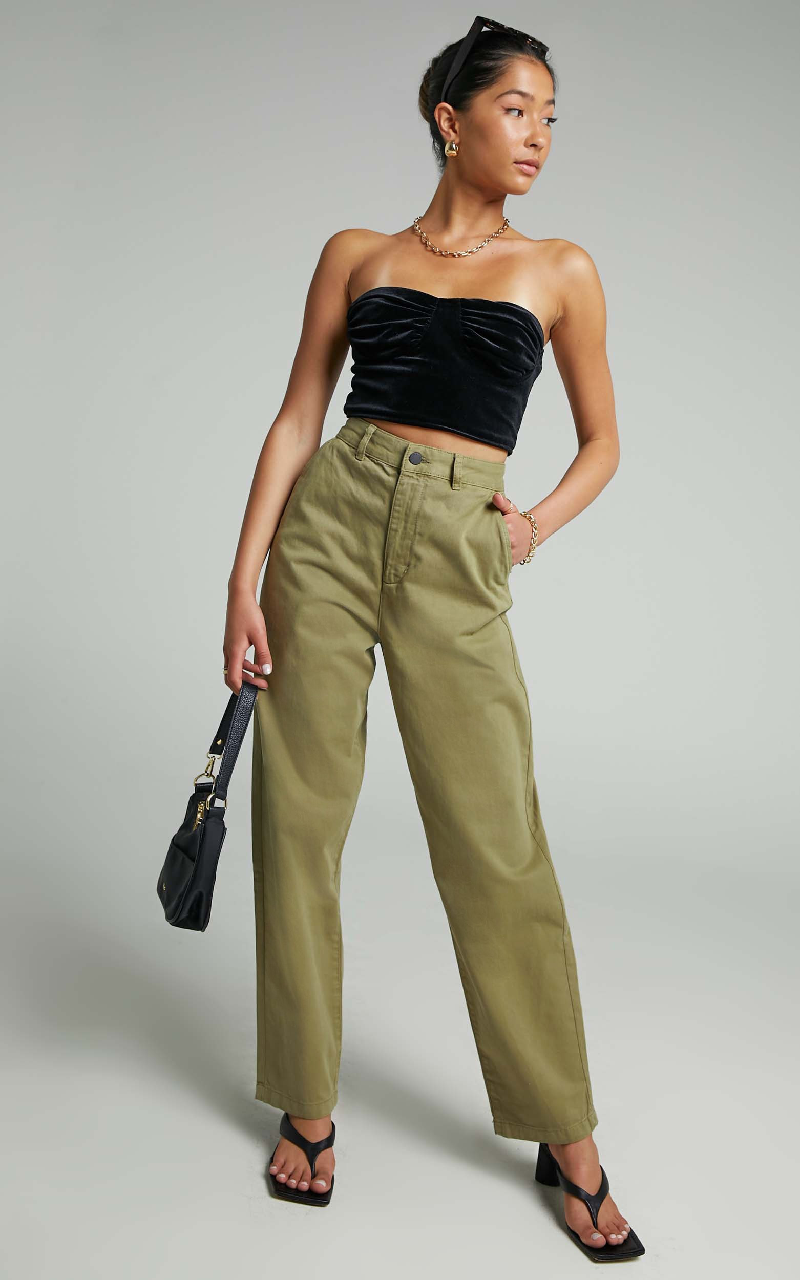 Dr Denim - Bella Pants in Olive | Showpo | Showpo - deactived