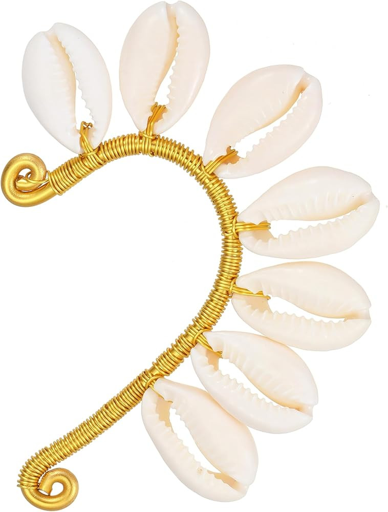 Wellike Gold Ear Cuffs For Women Non Piercing Single Clip On Earrings 18k Gold/Silver Plated Hand... | Amazon (US)