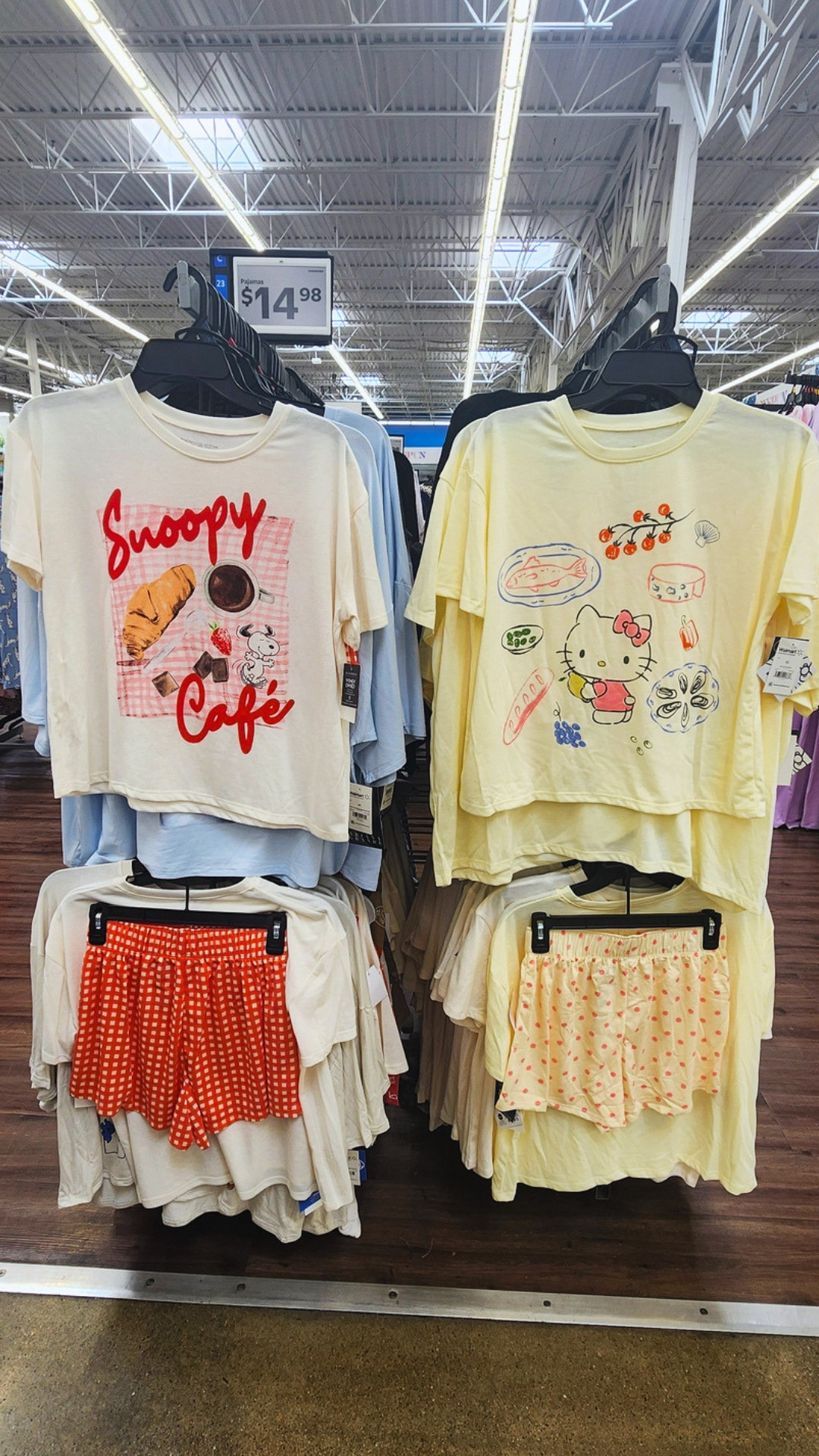 hello kitty and snoopy shirt and shorts pajama set, walmart 2026 

 #LTKdayinmylife #LTKmomlife #LTKmorningroutine