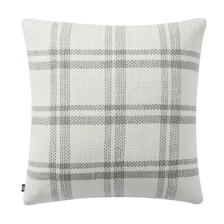 My Texas House 20" x 20" Emerson Reversible Green Plaid Cotton Decorative Pillow | Walmart (US)