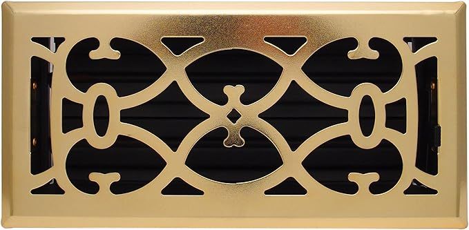 2" X 10" Brass Victorian Floor Register Grille - Modern Contempo Decorative Grate - HVAC Vent Duc... | Amazon (US)