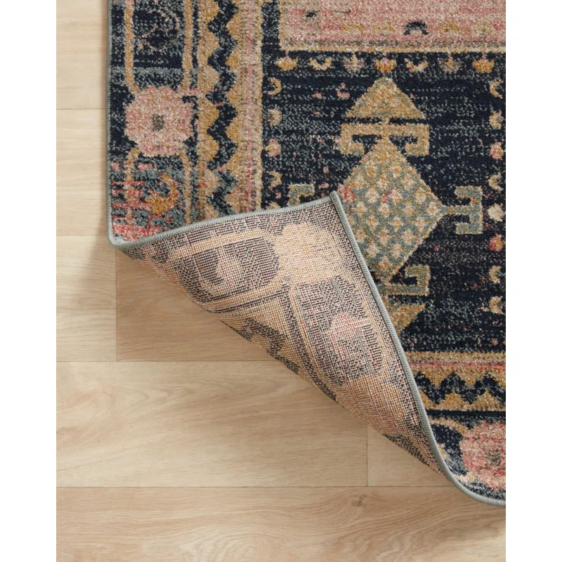 Colette Performance Rose Pink/Tan/Wheat/Ivory/Blue Rug | Wayfair North America