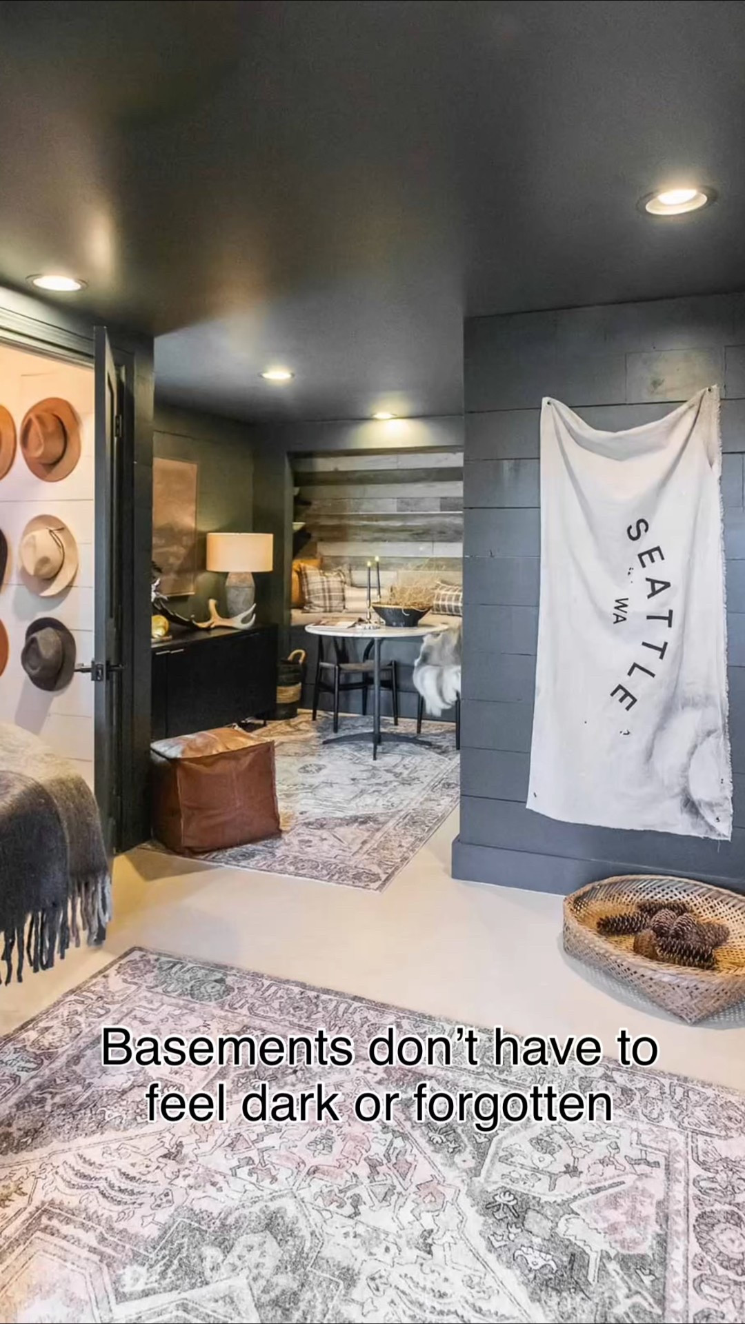 The key to a cozy basement is treating it like real living space.
Layered lighting, a large rug, and warm textures made all the difference here.

#LTKSaleAlert #LTKHome