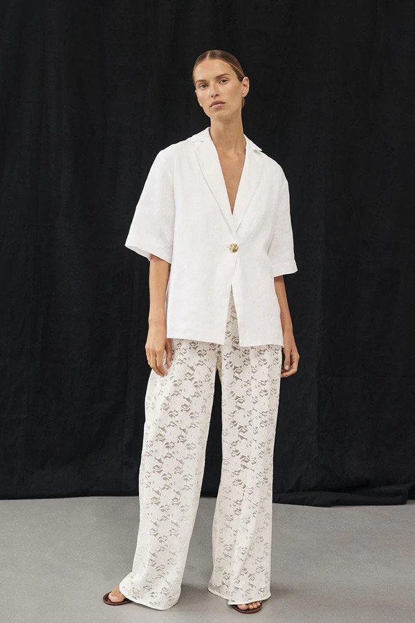 LOULA WHITE LACE PANT | DISSH