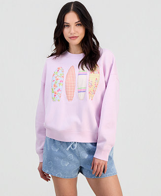 Self Esteem Juniors' Patchwork Surfboard Sweatshirt - Macy's | Macy's
