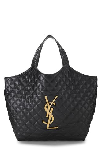 YSL, Pre-loved Black Lambskin Icare Shopping Tote Maxi, Black | Amazon (US)