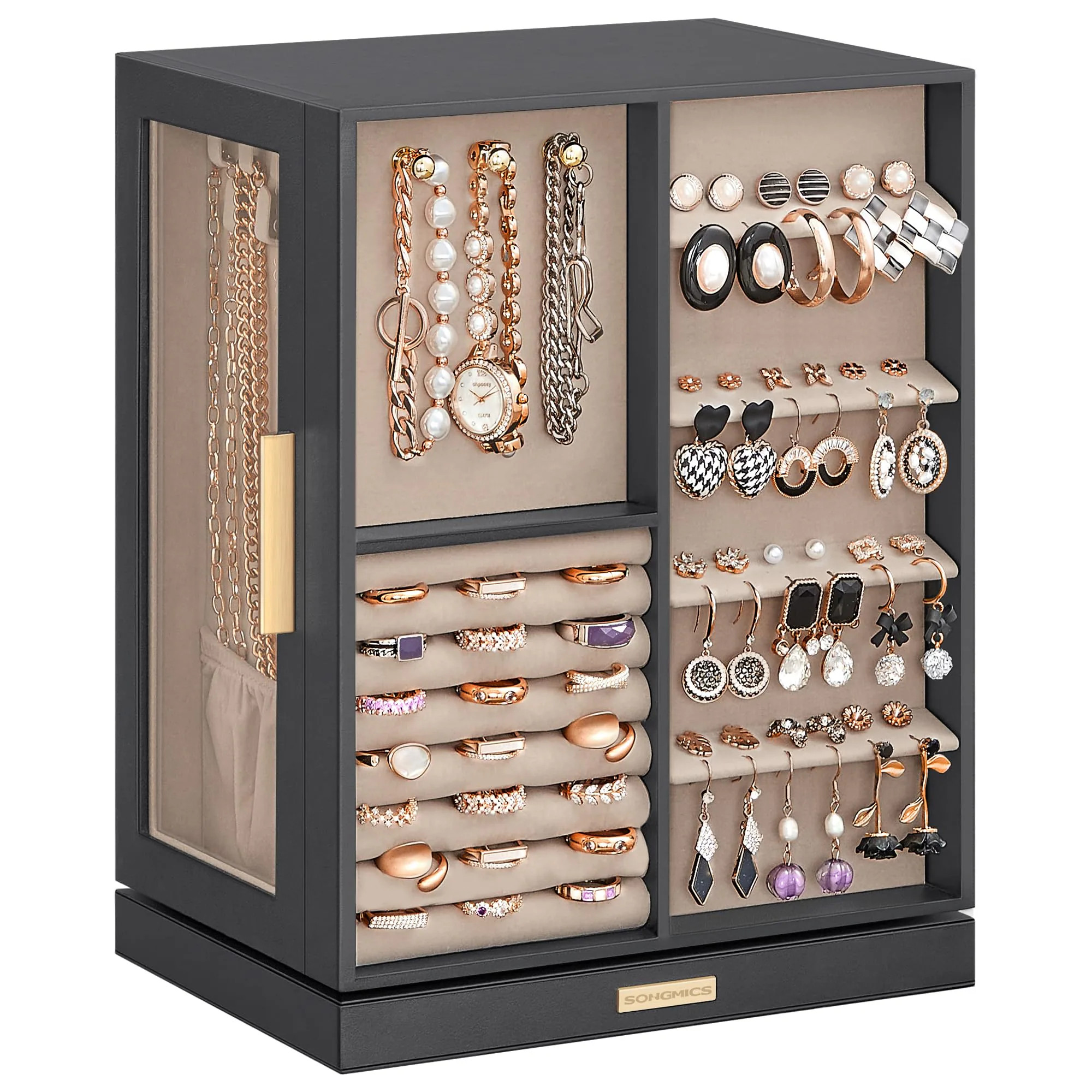 SONGMICS HOME Jewelry Box 360 Rotating – Slate Gray | JBC170G01 | Lowe's