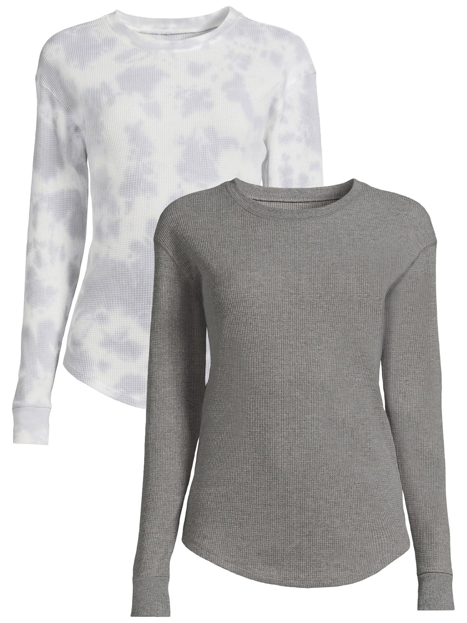Time and Tru Women's Long Sleeve Thermal Top, 2-Pack - Walmart.com | Walmart (US)