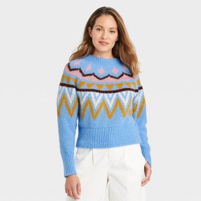 Women's Crewneck Sweater - A New Day™ Fair Isle | Target