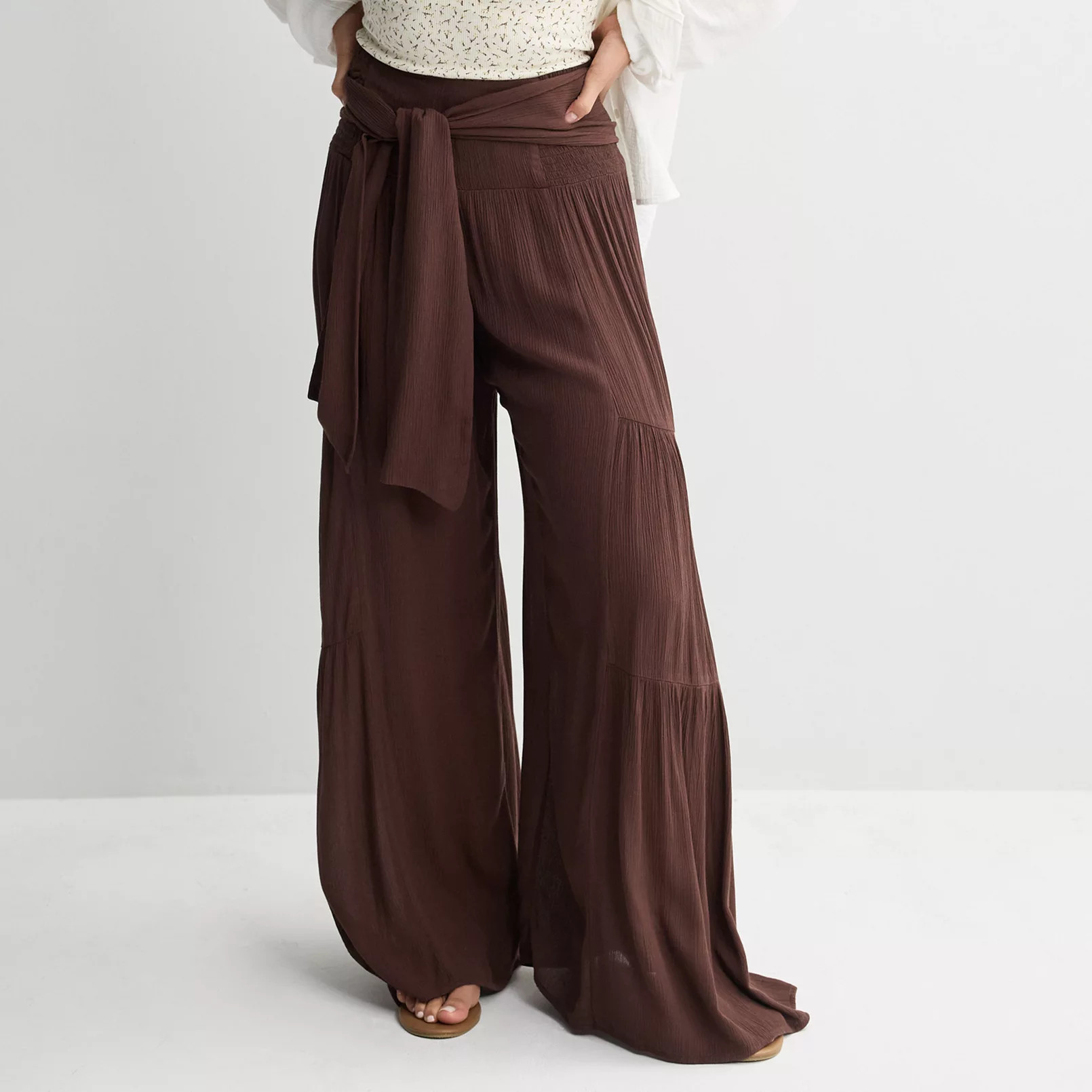 Juniors' Pink Republic Tiered Wide Leg Pants | Kohl's