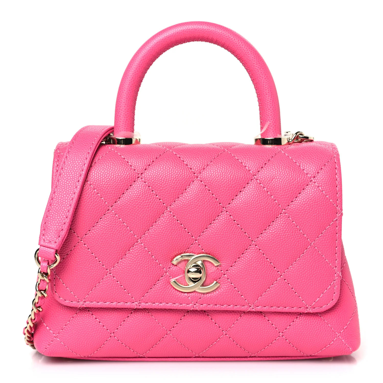 Caviar Quilted Extra Mini Coco Handle Flap Rose | FASHIONPHILE (US)