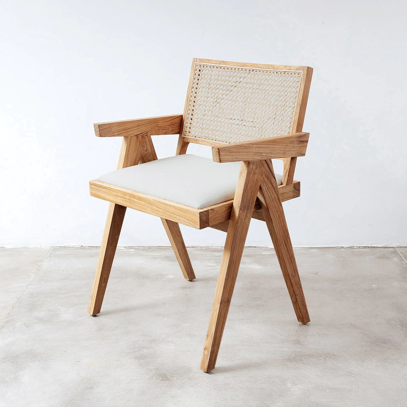 Pierre Jeanneret Dining Armchair with Seat Pad | France and Son