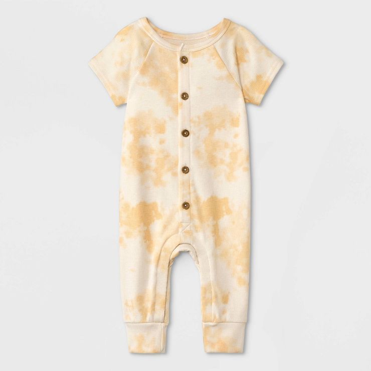Grayson Collective Baby Ribbed Tie-Dye Short Sleeve Bodysuit - Orange | Target