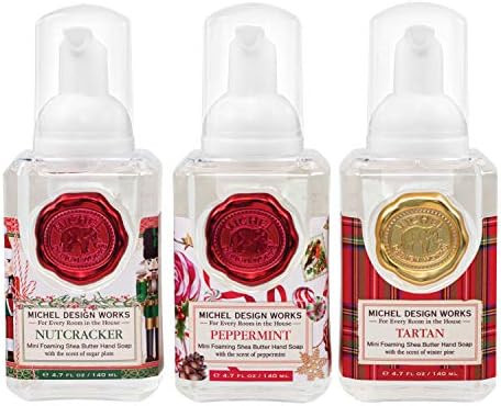 Michel Design Works Mini Foaming Soap 3-Pack Set (Nutcracker, Peppermint, Tartan) | Amazon (US)