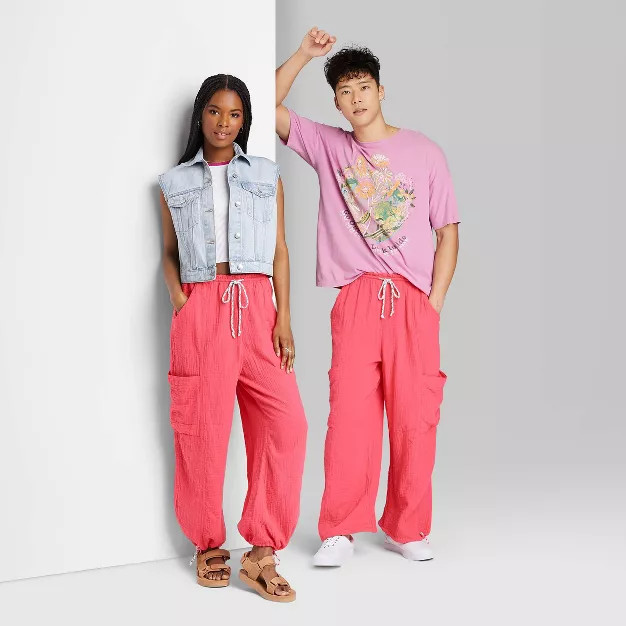 Wide Leg Relaxed Gauze Cargo Pants - Wild Fable™ | Target