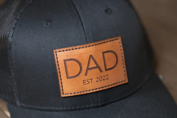 Genuine Leather Dad Established 2022 Patch Hat • Customizable Gift for Dad • Birth Announceme... | Etsy (US)