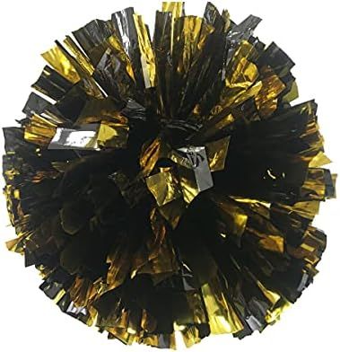 PUZINE 2 Pack 13" Cheerleading Metallic Foil & Plastic Ring Pom Poms (100g) | Amazon (US)