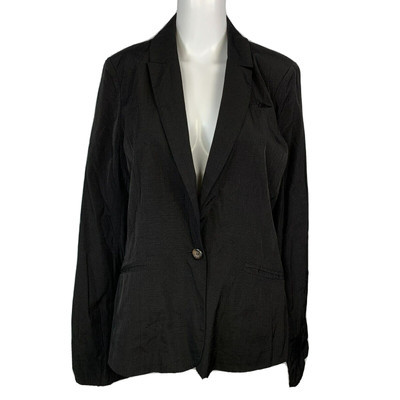 Sanctuary Clothing Womens Black One Button Lightweight Lined Blazer Sz L Pockets | eBay US