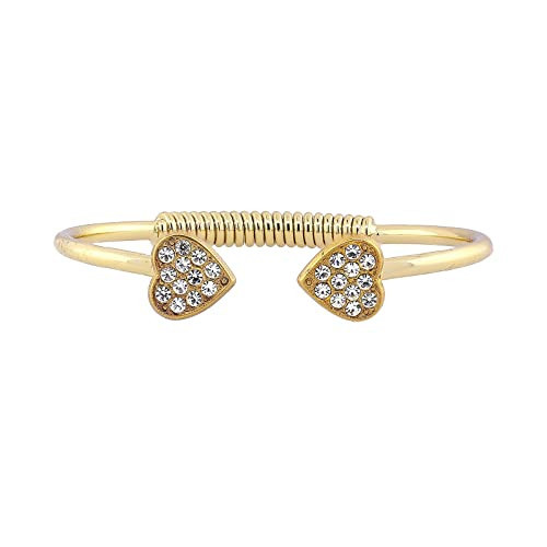 1928 Jewelry Pave Crystal Heart Coil Spring C-Cuff Bracelet | Amazon (US)