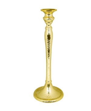 Classic Touch 12.25" Hammered Gold Candlestick | Macys (US)