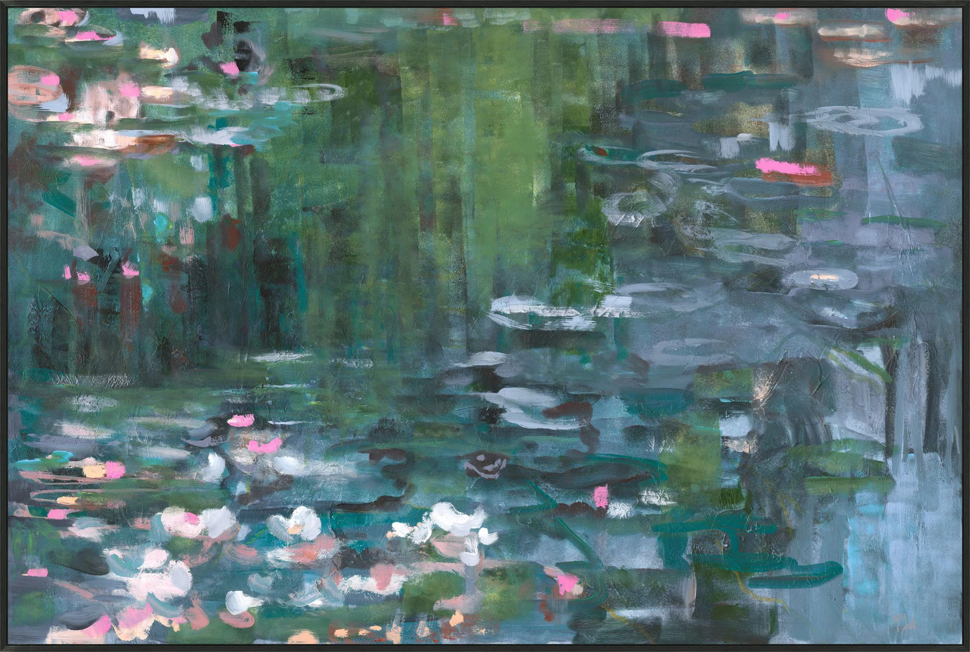 Wendover Art Group Lillian August " Lily Pond Blooms " by Lillian August Painting Print | Wayfair | Wayfair North America