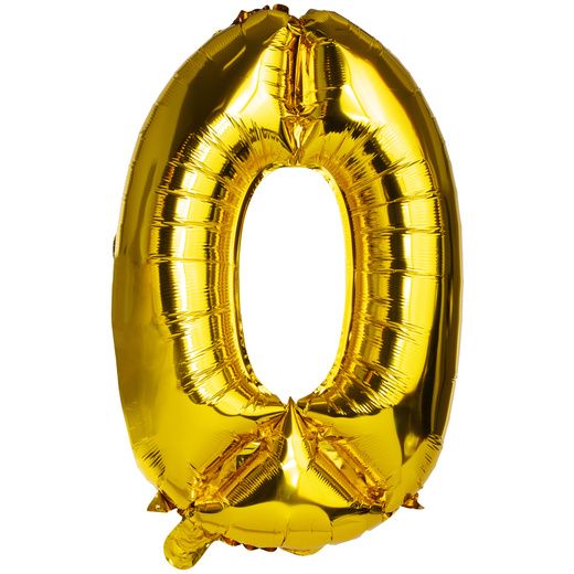 gold foil number balloons 32in (0-1) | Five Below