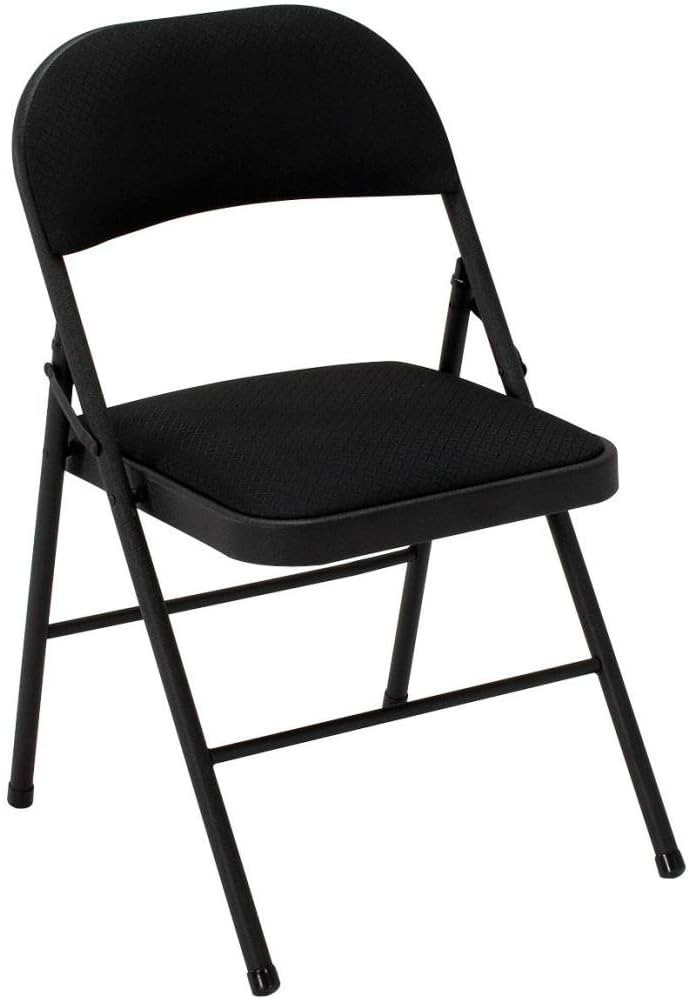 COSCO Fabric Folding Chairs, Black (4-pack) | Amazon (US)