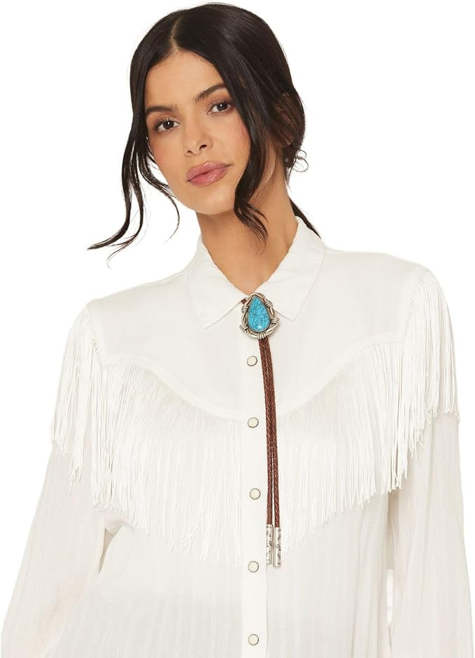 Women's Women'S Truett Synthetic Turquoise Bolo Tie Brown One Size | Amazon (US)