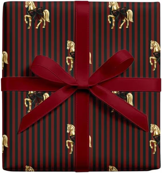 VD2025 Holiday Striped Christmas Gifts Wrap, Classic Preppy Holiday Gifts Wrap, Elegant Country X... | Amazon (US)