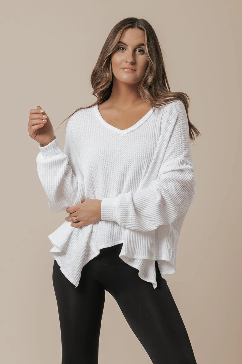 Waffle Knit V Neck Tunic - FINAL SALE | Magnolia Boutique