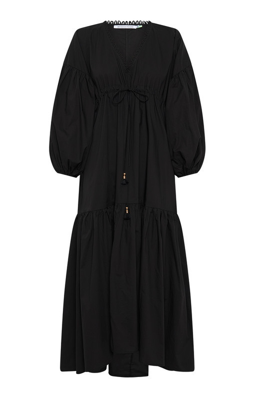 Billow Sleeve Maxi Dress in Black | Bohemian Traders