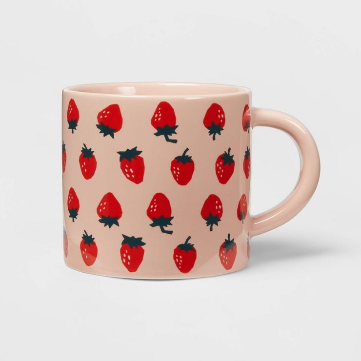 16oz Drinkware Mug Strawberries Pink - Room Essentials™ | Target