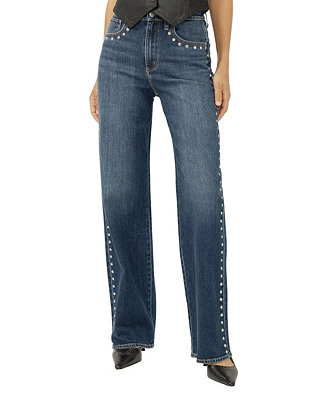 Women's Highly Desirable High Rise Studded Trouser Leg Jeans | Macy's