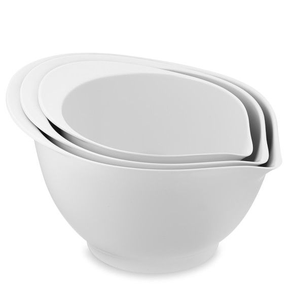 Melamine Pour Spout Bowls, Set of 3, White | Williams-Sonoma