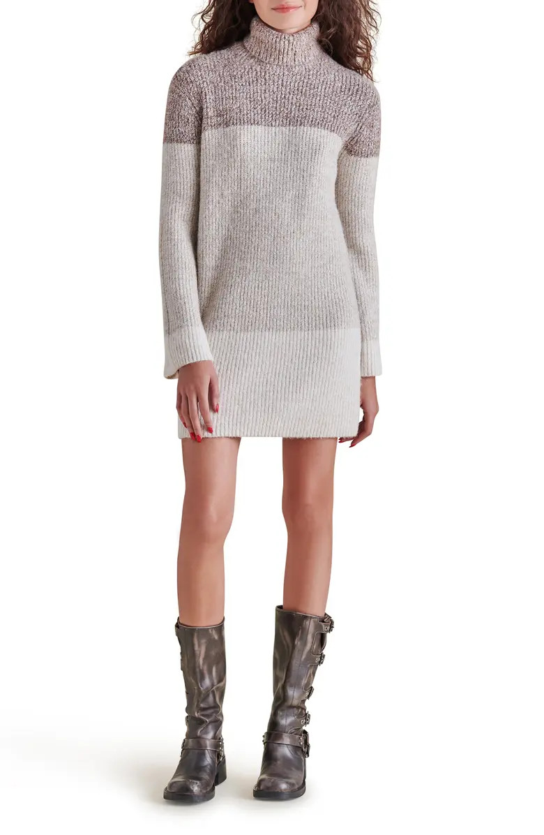 Steve Madden Meghan Colorblock Long Sleeve Turtleneck Sweater Dress | Nordstrom | Nordstrom