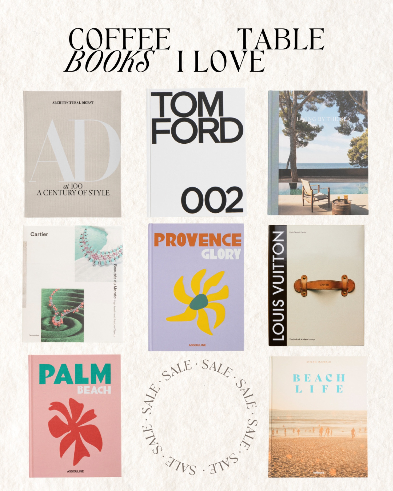 A round-up of my favorite coffee table books! I’m a little bit obsessed with coffee table books like I have stacks on almost every surface. They are so fun and can easily be moved and changed depending on the season or my current vibe. The nice big books can be pricey but the ultimate hack is to buy them from Marshall’s!! These are all up to 40% off retail. You’re welcome 

#LTKsalealert #LTKfindsunder100 #LTKhome