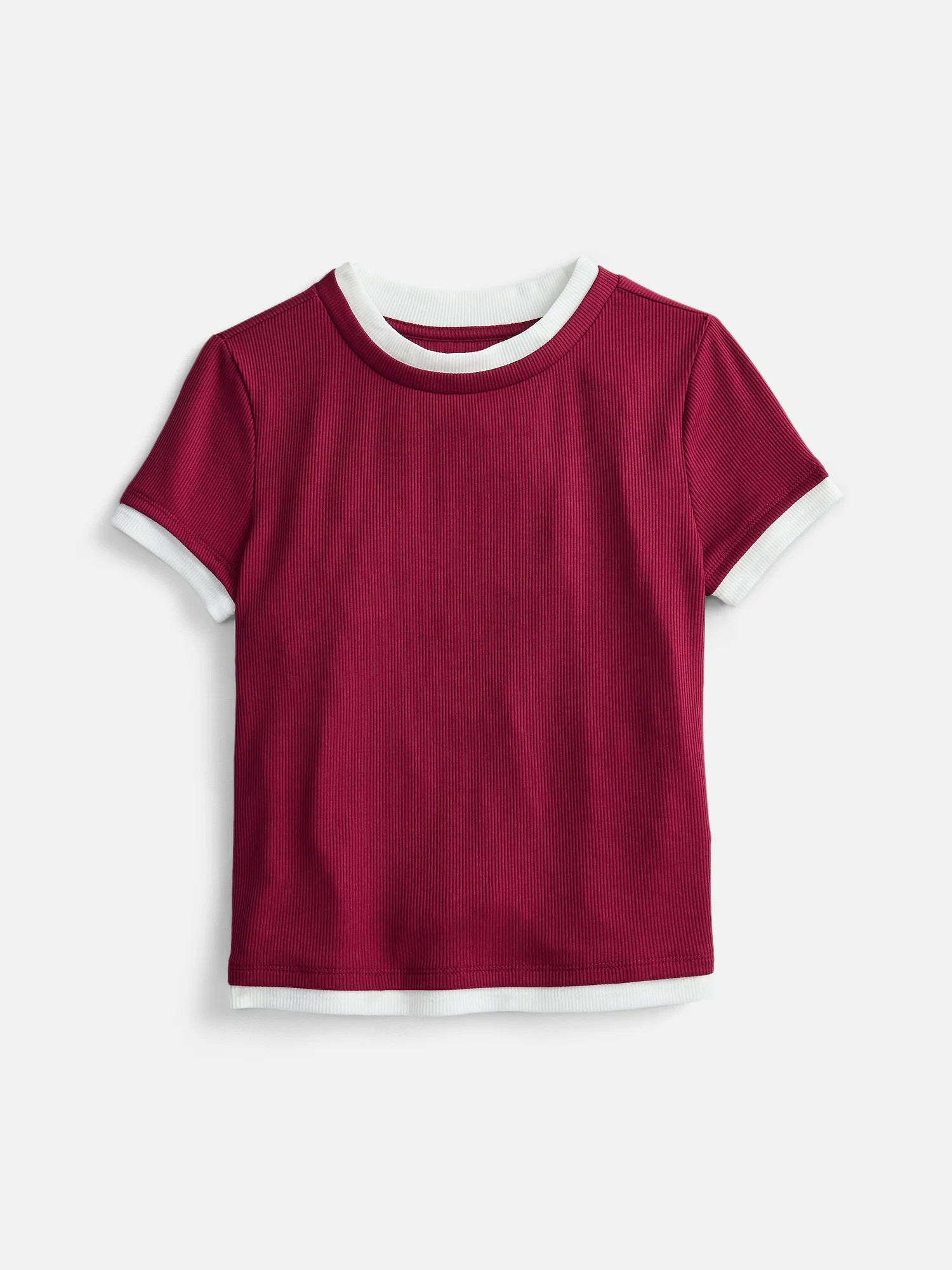 Weekend Academy Girls Layered Tee with Short Sleeves, Sizes 4-18 | Walmart (US)