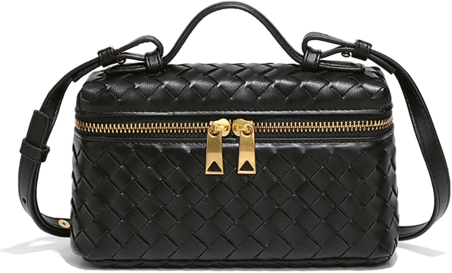 Womens Woven Crossbody Handbag Fashion Leather Top Handle Bag | Amazon (US)