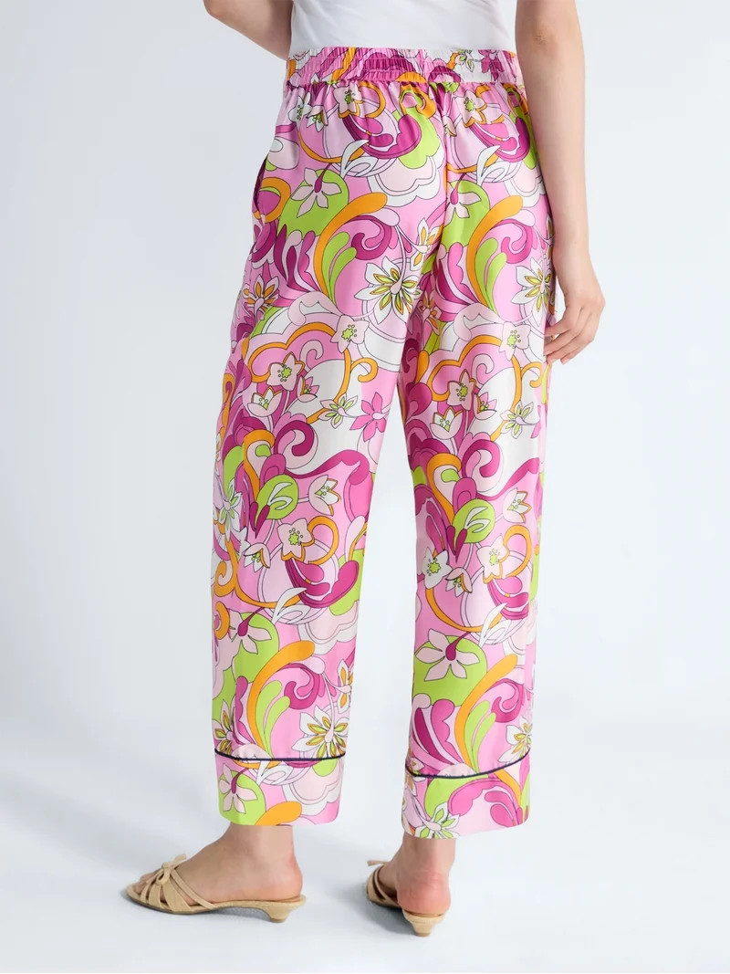 Free Assembly Women's and Women's Plus Cropped Silk Day Jama Pants, 27" Inseam, Sizes XS-4X - Wal... | Walmart (US)