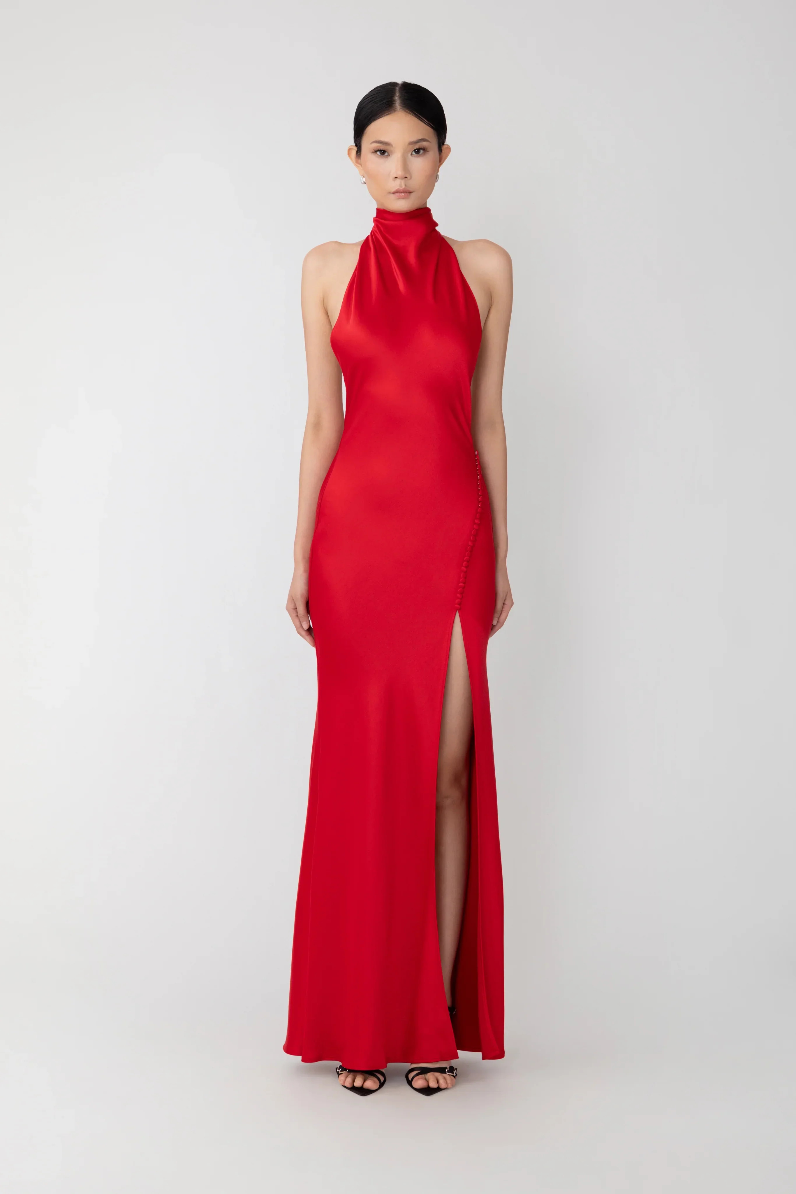 Penelope Backless Satin Gown | Sau Lee