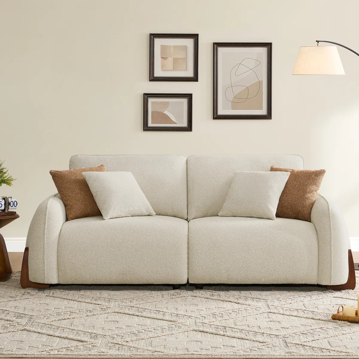 90'' Upholstered Modern Modular Sofa With Wood Legs | Wayfair North America