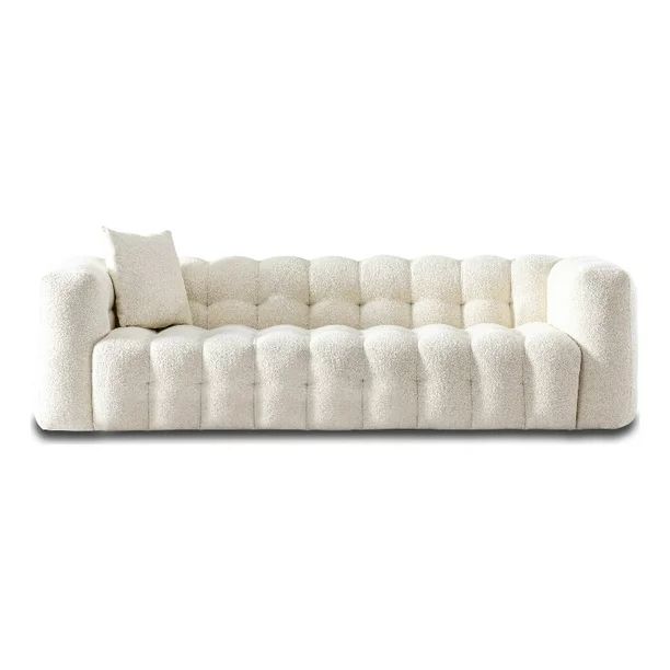 Marsi Luxry Modern Chesterfield Cream French Boucle Fabric Couch | Walmart (US)