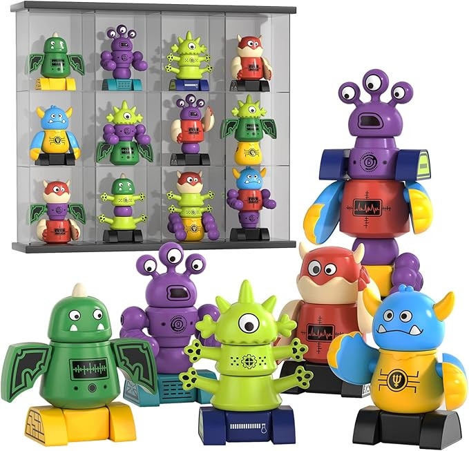 TEMI Magnetic Robot Toy for 3-5 Years Old - Monster Blocks Stacking Transform Toys with Storage B... | Amazon (US)