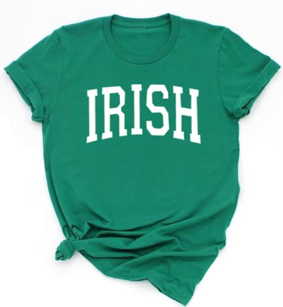 Womens St Patrick's Day Clover T-Shirt Shamrock Heart Graphic Tees Get Lucky Shirt Irish Tops | Amazon (US)