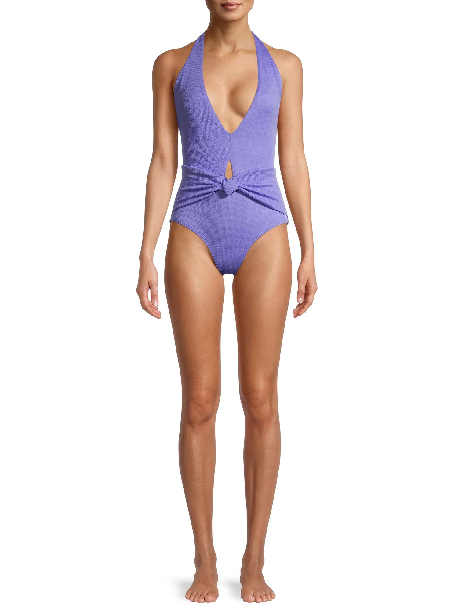 Cyn And Luca Women's Solid Texture One Piece Swimsuit | Walmart (US)